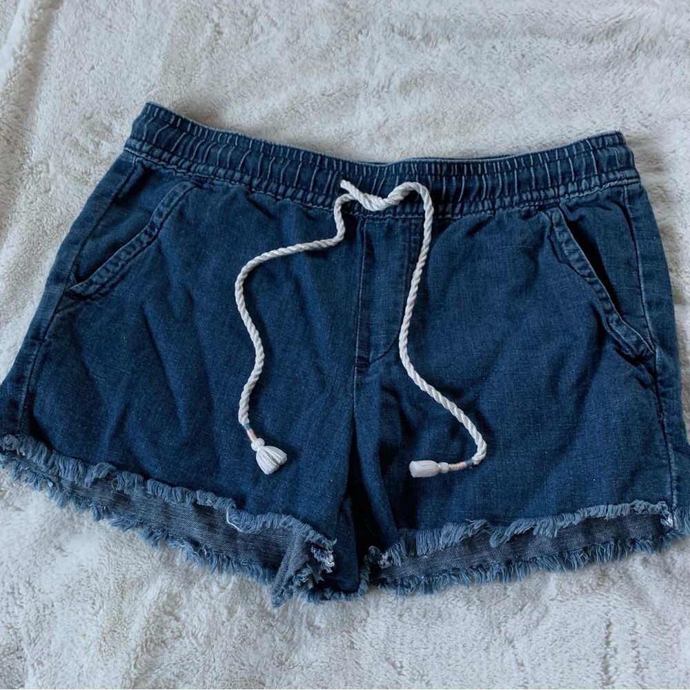 Loft drawstring denim shorts